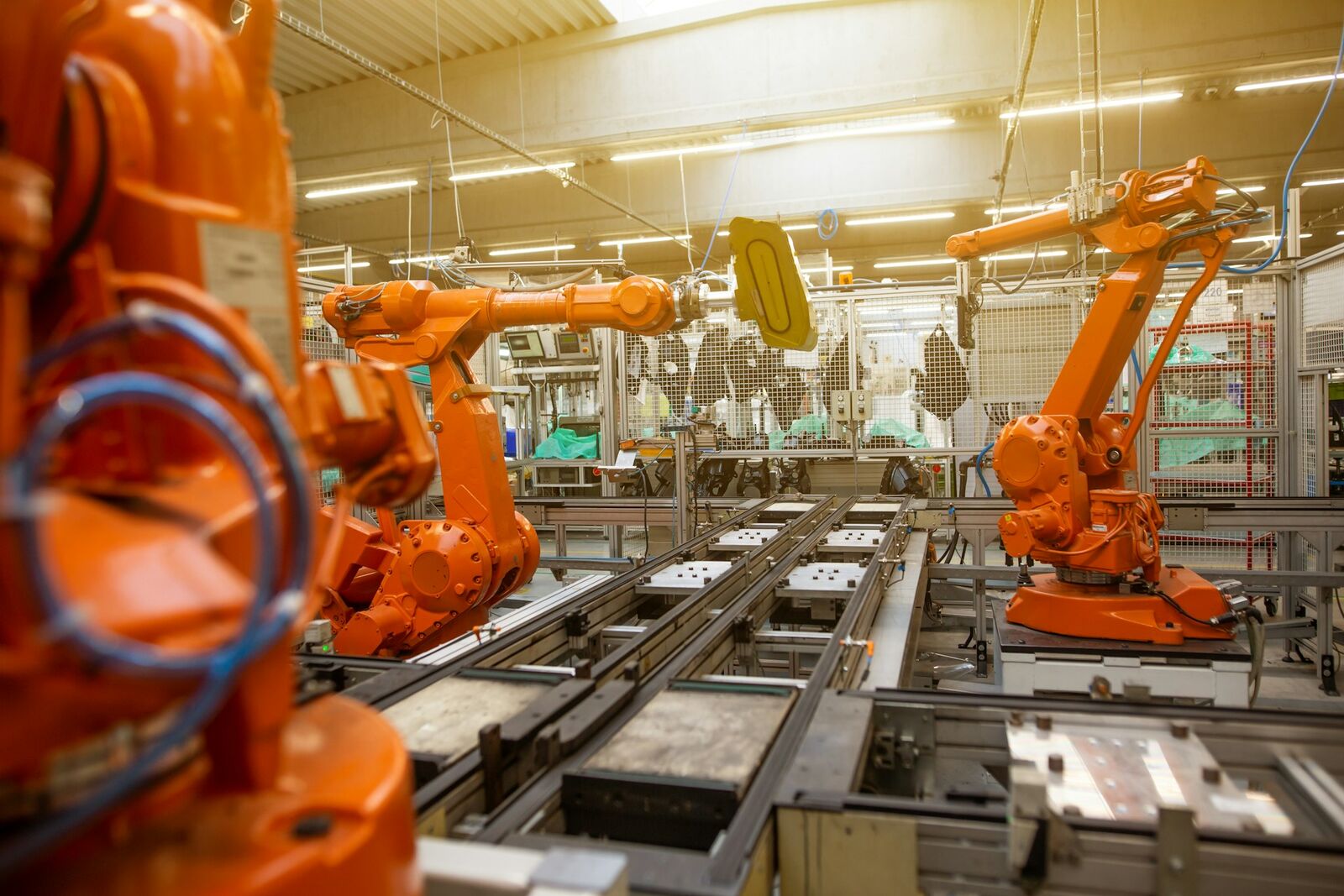 Heavy industrial machinery on a manufacturing floor